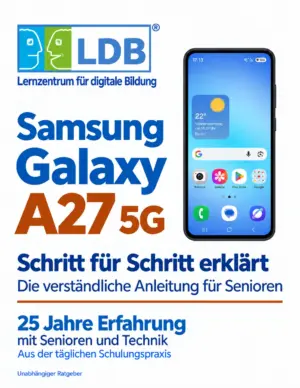 LDB-Anleitung für Samsung Galaxy A27 5G – Frontcover mit orangefarbener Modellbezeichnung